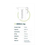 3L Measuring Jug Heavy Duty Clear Plastic Propylene Food Grade BPA 5 Pro-Jug thumbnail