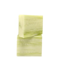 4x 100g Plant Oil Soap Basil Lime Mandarin Scent Pure Natural Vegetable Base Bar thumbnail