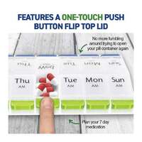 AM/PM Weekly Pill Box 7 Day Tablet Medicine Organiser Holder Case 14 Compartment thumbnail
