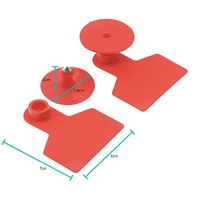 100x Cattle Ear Tags Set - 6x7cm Medium Red Blank Cow Pig Sheep Livestock Label thumbnail