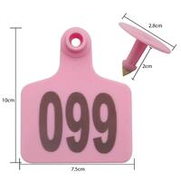1-100 Cattle Number Ear Tags 7x10cm Set - XL Pink Cow Sheep Livestock Labels thumbnail