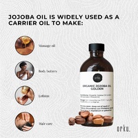 100ml Organic Jojoba Oil - Golden Pure Cold Pressed Seed For Hair Skin Nails thumbnail