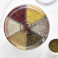6 Grid Rotating Food Grain Dispenser 3.6L - Compartment Storage Container thumbnail