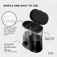 Water Jet Dental Flosser 600ml Black - Electric Oral Pressure Tooth Irrigator thumbnail