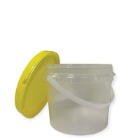 Bulk 10 x 0.8L Honey Bucket with Lid - 1Kg Clear Tamper Proof Plastic Tub thumbnail