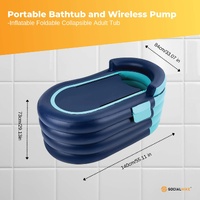 Portable Bathtub and Wireless Pump - Inflatable Foldable Collapsible Adult Tub thumbnail
