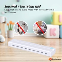 Tooleroo Portable A4 Thermal Printer White + Paper Kit - Wireless and Inkless thumbnail