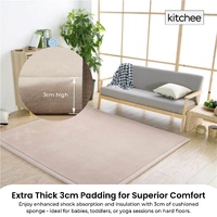 Kitchee Kids Foam Floor Play Mat 200x200cm – Padded Thick Soft Tatami Style Cream thumbnail