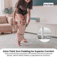 Kitchee Kids Foam Floor Play Mat 200x200cm – Padded Thick Soft Tatami Style Grey thumbnail