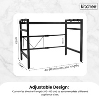 Kitchee Microwave Single Shelf - Expanding Storage Rack Kitchen Organiser Stand thumbnail