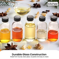 Kitchee 12x 60ml Small Glass Bottles + Lids Funnels Brush Labels Pen thumbnail