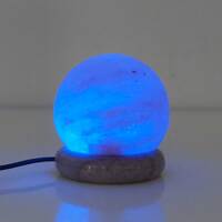 USB Colour Changing Salt Himalayan Lamp - Ball Sphere Shape Pink Rock LED Light thumbnail