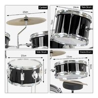 Karrera Children's 4pc Drum Kit - Black thumbnail