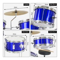 Karrera Children's 4pc Drum Kit - Blue thumbnail