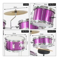 Karrera Childrens 4pc Drum Kit - Purple thumbnail