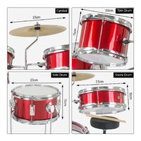 Karrera Children's 4pc Drum Kit - Red thumbnail