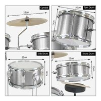 Karrera Childrens 4pc Drum Kit - Silver thumbnail
