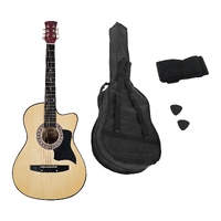 Karrera 38in Cutaway Acoustic Guitar with guitar bag - Natural thumbnail