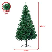 Christabelle Green Christmas Tree 2.4m Xmas Decor Decorations - 1500 Tips thumbnail