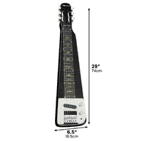 Karrera 29in 6-String Lap Steel Hawaiian Guitar - Black thumbnail