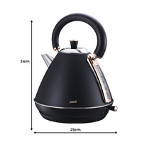 Pronti Rose Trim Collection Toaster & Kettle Bundle - Black thumbnail