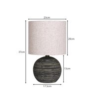 Sarantino Ceramic Table Lamp With Striped Pattern In Antique Black thumbnail