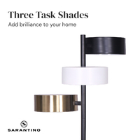 Sarantino Metal Floor Lamp with 3 Swirl Shades thumbnail