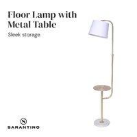 Sarantino Marble & Metal End Table Top Floor Lamp thumbnail