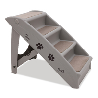 Furtastic Foldable Pet Stairs in Grey - 50cm Dog Ladder Cat Ramp with Non-Slip Mat for Indoor and Outdoor Use thumbnail