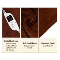Laura Hill Heated Electric Blanket Throw Rug Coral Warm Fleece Brown thumbnail
