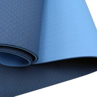 Powertrain Dual Layer 8mm Yoga Mat | Dark Blue | Non-slip Surface And Carry Strap For Ultimate Comfort And Portability thumbnail