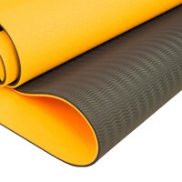 Powertrain Eco-friendly Dual Layer 8mm Yoga Mat | Orange | Non-slip Surface And Carry Strap For Ultimate Comfort And Portability thumbnail