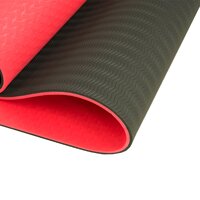 Powertrain Eco-friendly Dual Layer 8mm Yoga Mat | Red Blush | Non-slip Surface And Carry Strap For Ultimate Comfort And Portability thumbnail