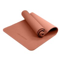 Powertrain Eco-friendly Dual Layer 6mm Yoga Mat | Peach | Non-slip Surface And Carry Strap For Ultimate Comfort And Portability thumbnail