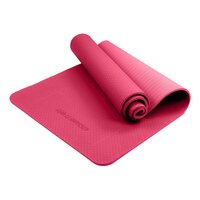 Powertrain Eco-friendly Dual Layer 6mm Yoga Mat | Pink | Non-slip Surface And Carry Strap For Ultimate Comfort And Portability thumbnail