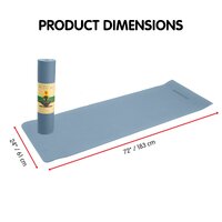 Powertrain Eco-friendly Dual Layer 6mm Yoga Mat | Sky Blue | Non-slip Surface And Carry Strap For Ultimate Comfort And Portability thumbnail