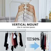 50X Plus Hanger Multiple Clothes Rack Organizer Foldable 10 Holes WHITE thumbnail