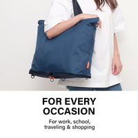 Shopper Bag Tote Bag Foldable Travel Laptop Grocery Nylon KO-DUAL NAVY thumbnail