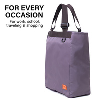 Shopper Bag Tote Bag Foldable Travel Laptop Grocery Nylon KO-SHOULDER PURPLE thumbnail