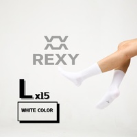 15X Rexy 3D Seamless Crew Socks Large Slim Breathable WHITE thumbnail