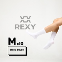 10X Rexy 3D Seamless Crew Socks Medium Slim Breathable WHITE thumbnail