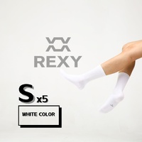 15X Rexy 3D Seamless Crew Socks Small Slim Breathable WHITE thumbnail