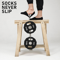 6X Rexy Cushion No Show Ankle Socks Large Non-Slip Breathable BLACK thumbnail