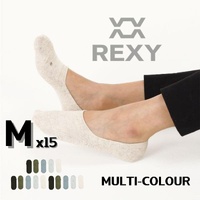 15X Rexy Daily No Show Ankle Socks Medium Non-Slip Breathable MULTI COLOUR thumbnail
