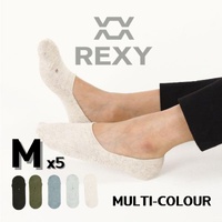 5X Rexy Daily No Show Ankle Socks Medium Non-Slip Breathable MULTI COLOUR thumbnail