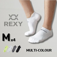 4X Rexy Seamless Sport Sneakers Socks Medium Non-Slip Heel Tab MULTI COLOUR thumbnail