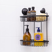 Double Corner Shelf Removable Suction BLACK thumbnail