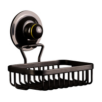 Soap Holder Basket Removable Stainless Suction BLACK thumbnail