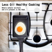 KOMAN Shinewon Frypan Frying Pan 19x14cm Non-stick Titanium Coat Square BLACK thumbnail