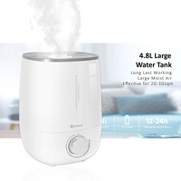 2X SANSAI Air Humidifier Ultrasonic Cool Mist 4.8L WHITE thumbnail